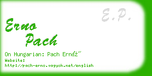 erno pach business card